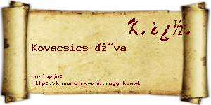 Kovacsics Éva névjegykártya